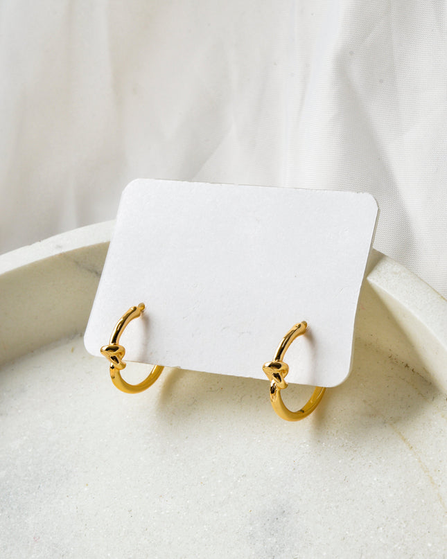 Øreringe - Måne Guld Knude