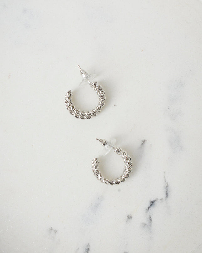 Twisted Silver Moon Earrings