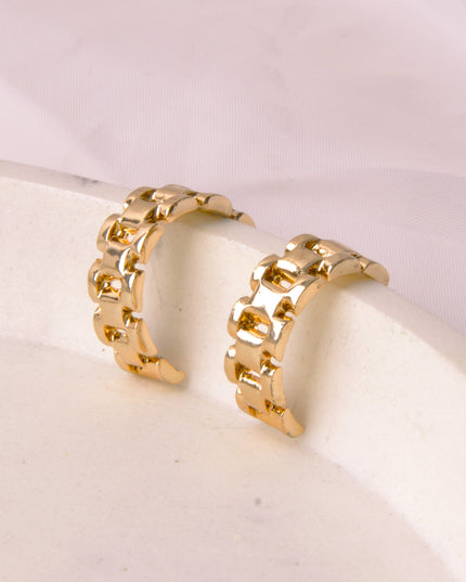 Earrings - Moon Gold Strap