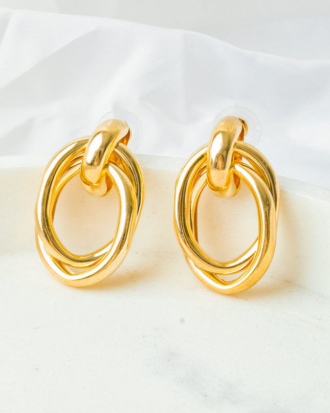 Oval Gold Earrings