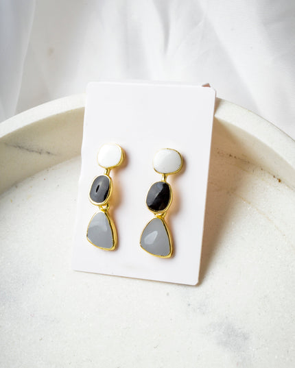Black and White Pastel Earrings