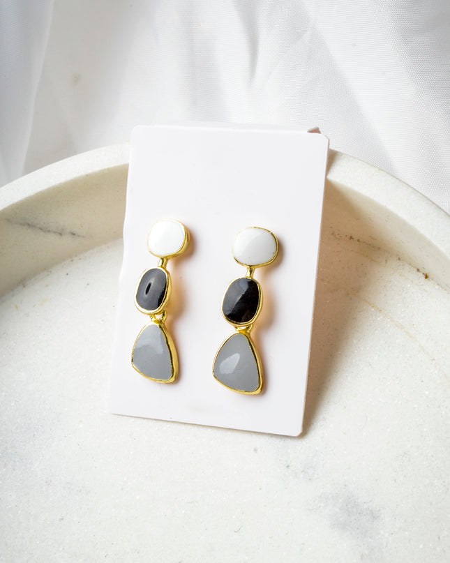 Black and White Pastel Earrings