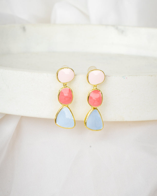 Three-Color Pastel Earrings