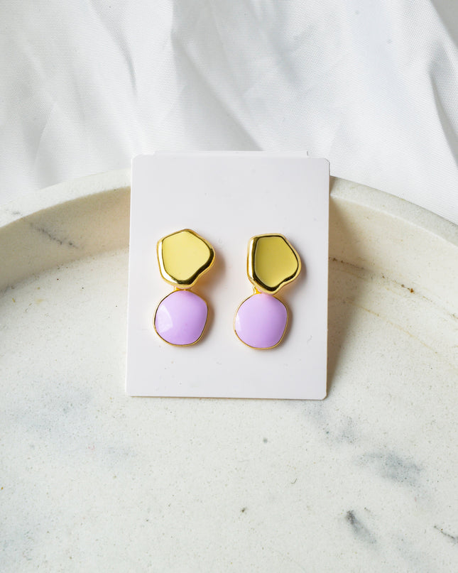Purple and Yellow Pastel Earrings
