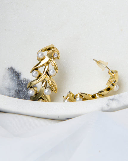Earrings - Plant Gold Leaves