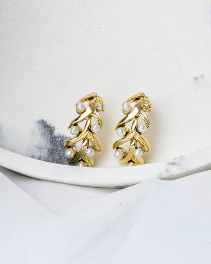 Earrings - Plant Gold Leaves