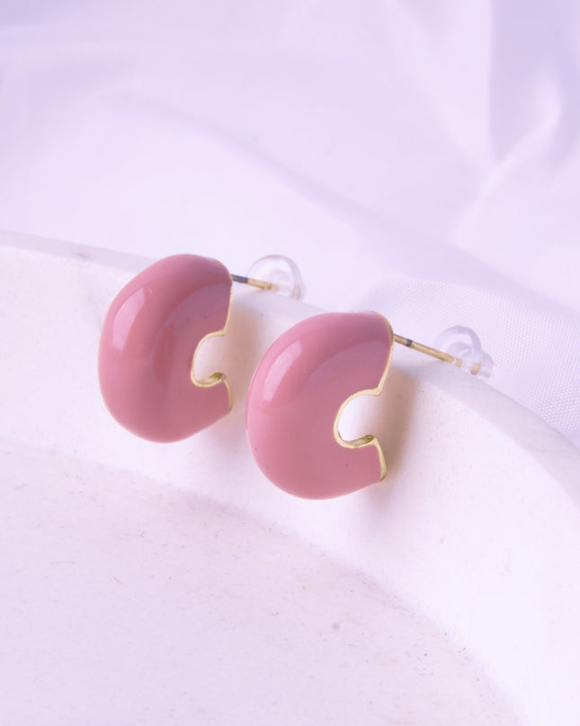 Pink Shell Heart Earrings