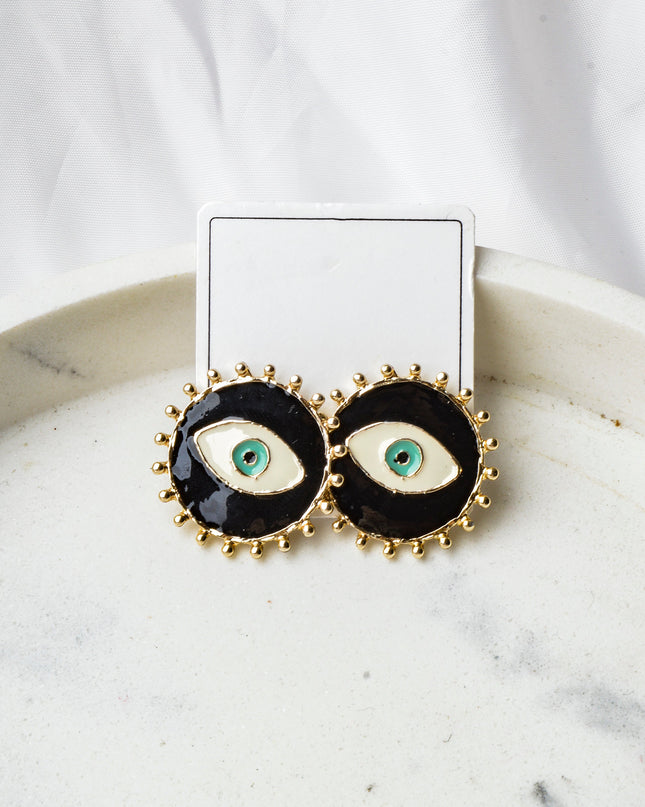 Black Eye Design Earrings