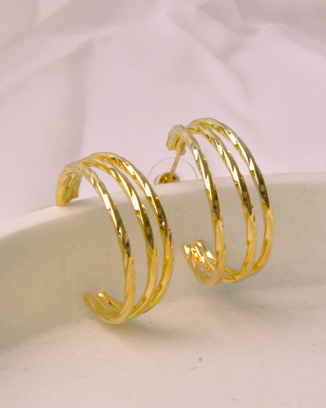 Earrings - Moon Gold Triple