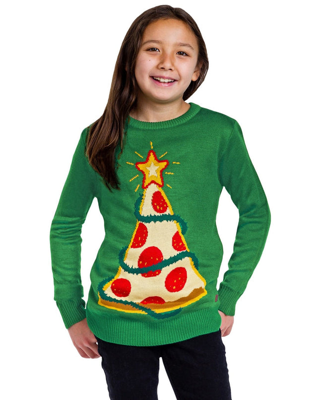 Girl's Pizza Tree Sweater