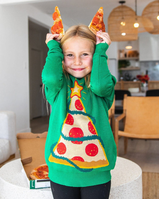 Girl's Pizza Tree Sweater