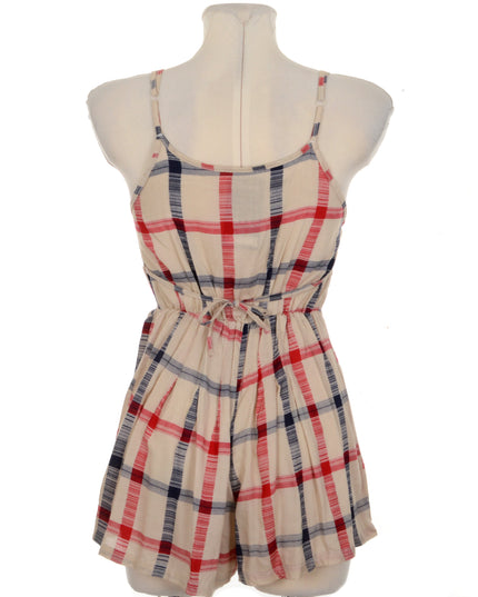 Button Romper - Checkered