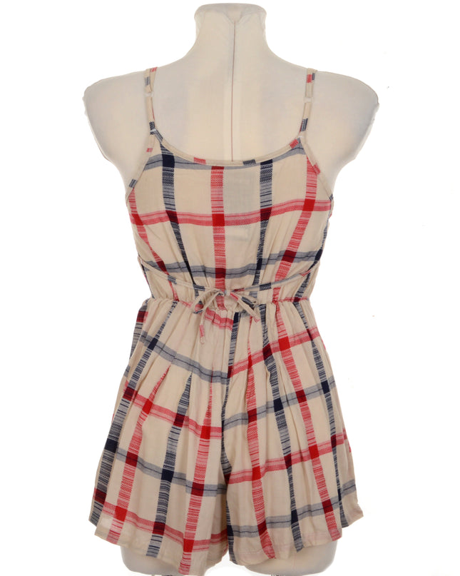 Button Romper - Checkered