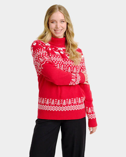 Women's Christmas Sweater "Greenlandish" with Roll Neck in Organic Cotton