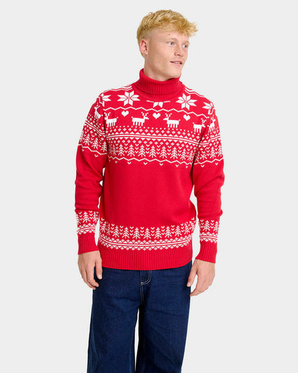 Men's Christmas Sweater "Greenlandish" with Roll Neck