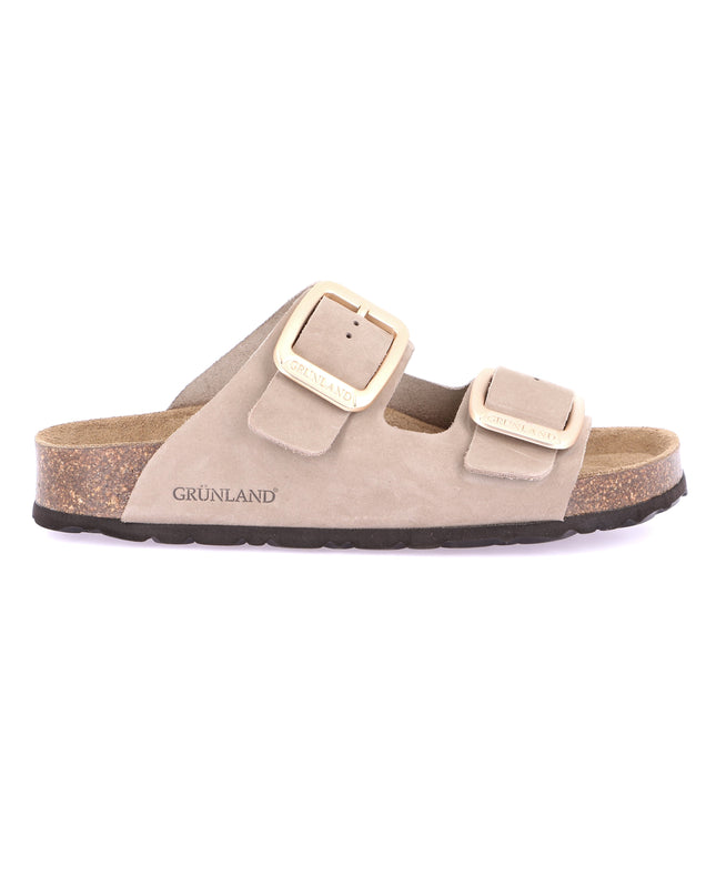 Grünland Double Strap Women's Slippers - Khaki