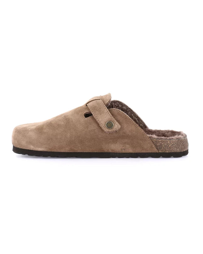 Grünland Men's Plush Clogs - Taupe | Cozy Footwear for the Holidays
