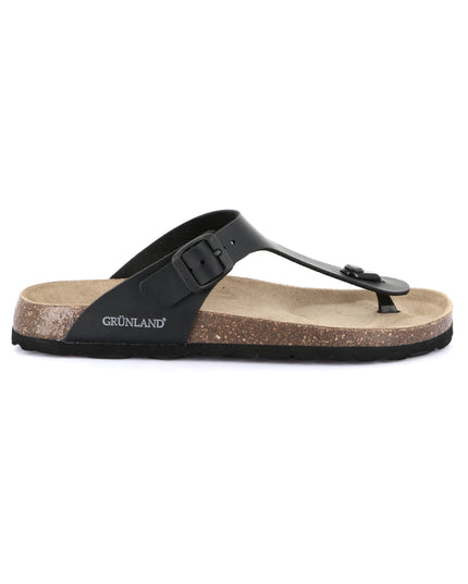 Grünland Black-Black Flip-Flops for Men