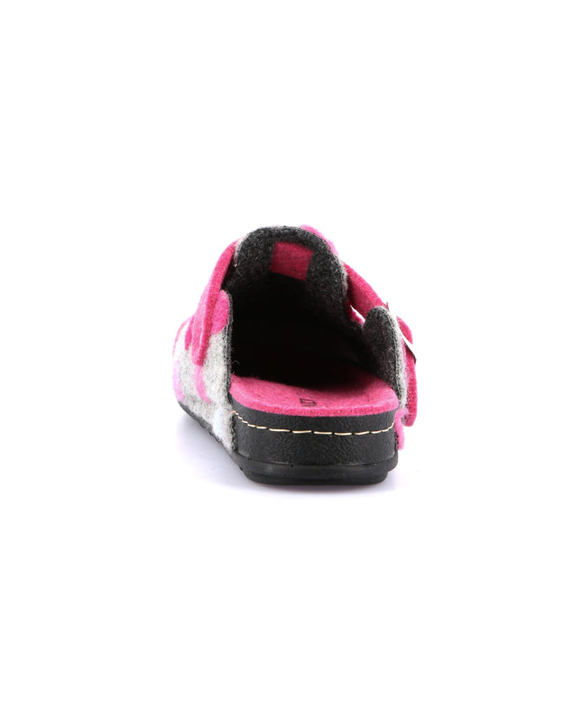 Grünland PILA kvinders slippers i grå fuchsia for trendy fodtøj