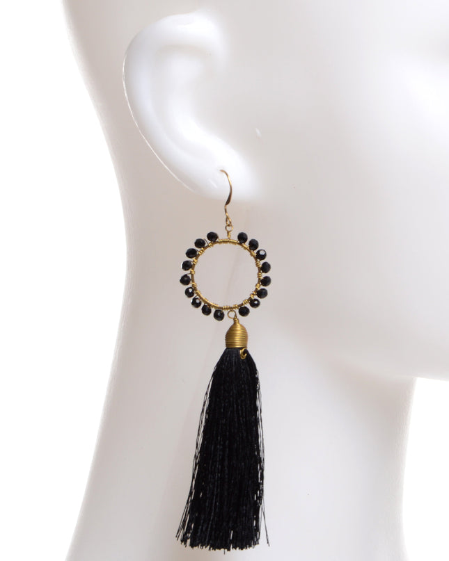 Beaded Earrings - Black I for Halloween