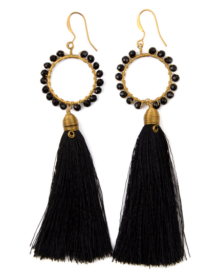 Beaded Earrings - Black I for Halloween