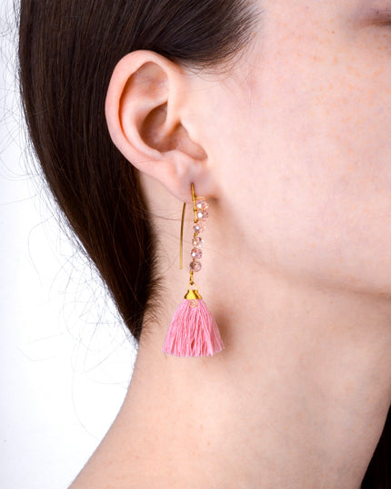 Beaded Earrings - Pink for Christmas
