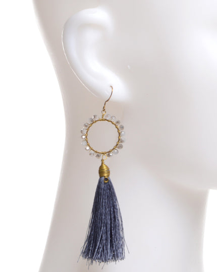 Beaded Earrings - Gray for Christmas