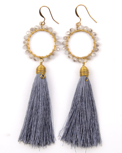 Beaded Earrings - Gray for Christmas