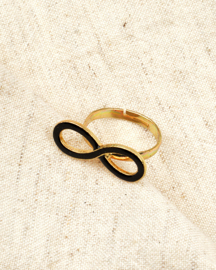 Small Black Infinity Ring