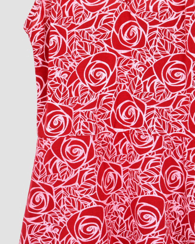Rød Rose Løgkjole