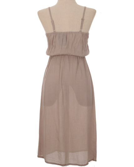 Brown Embroidered Dress