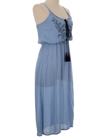 Light Blue Embroidered Dress