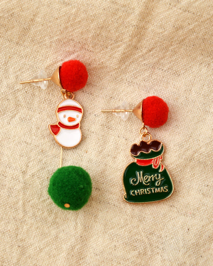 Pendientes de Navidad con muñeco de nieve