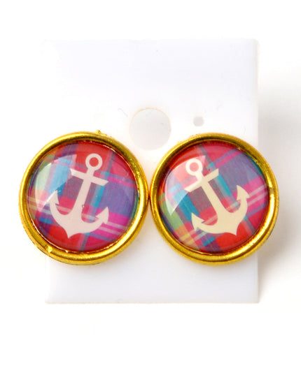Anchor II Stud Earrings - Nautical-Inspired Jewelry