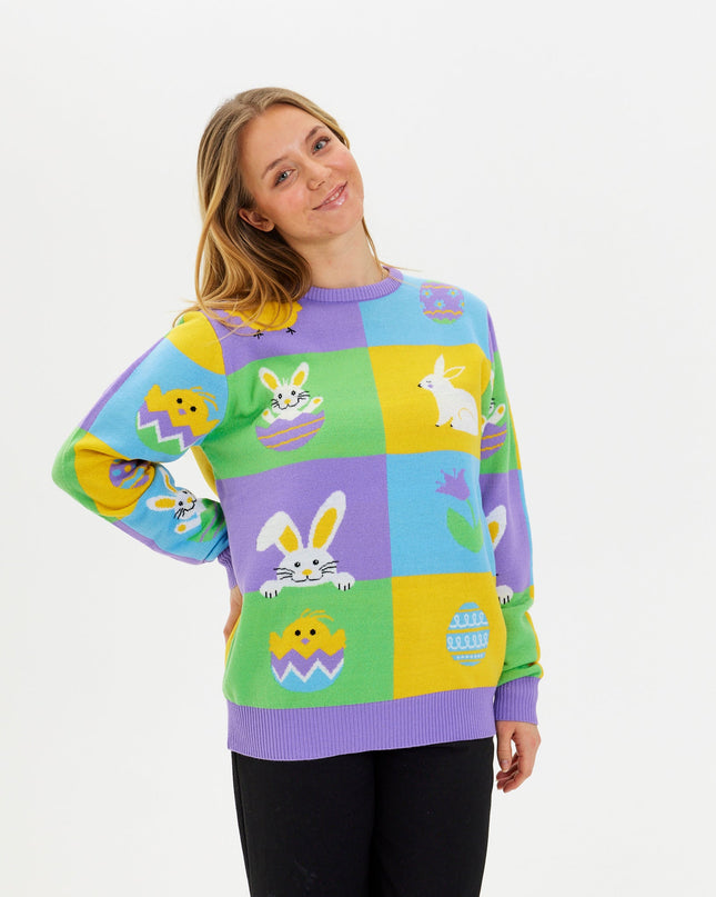 Patchwork Easter Sweater for Women