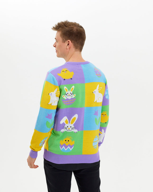 Patchwork Easter Sweater for Men