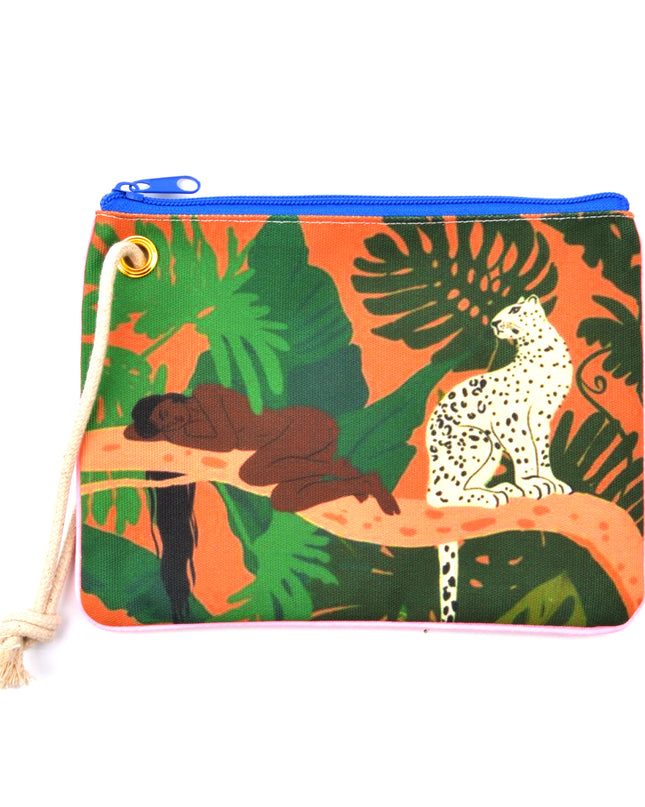 Bolsa Cosmética de Estampado de Selva