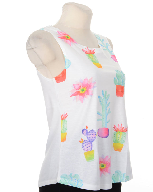 Unisex Cactus Print Loose Tank Top