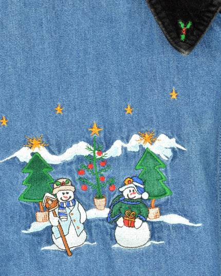 Vintage Christmas Shirt - Snemand design til ferien