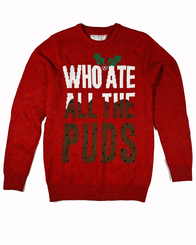 Vintage Christmas Sweater - Who Ate All the Puds Ugly Sweater