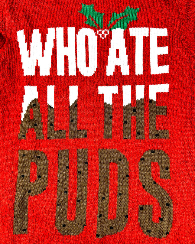 Vintage Christmas Sweater - Who Ate All the Puds Ugly Sweater