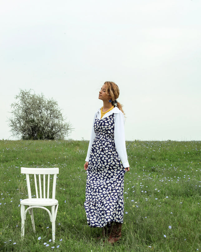 Blå Daisy Maxi Kjole