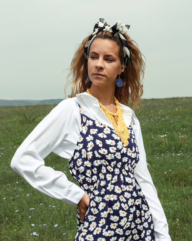 Blå Daisy Maxi Kjole