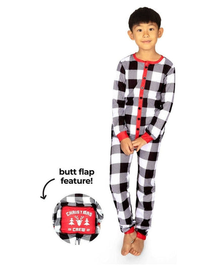 Boy's Christmas Crew Plaid Onesie Pajamas