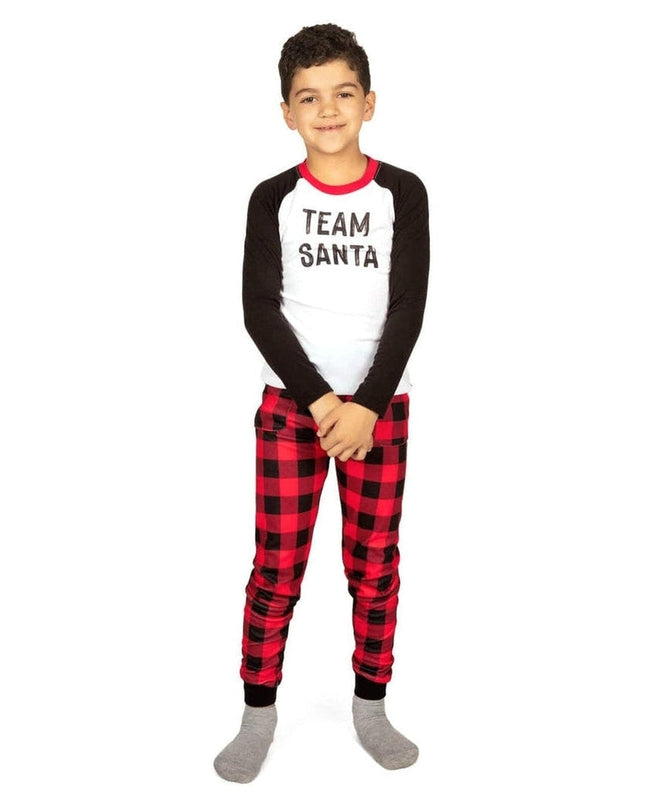 Boy's Team Santa Crew Neck Pajama Set