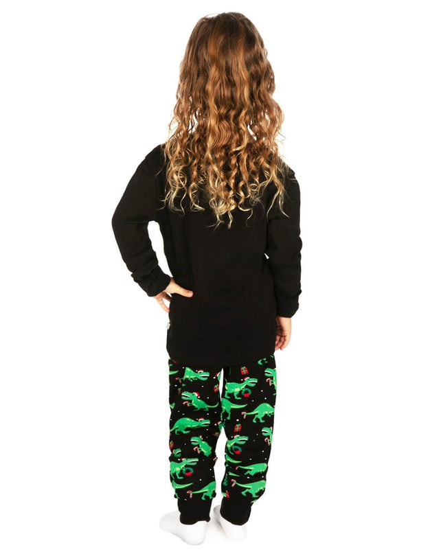 Girl's Rawr Dinosaur Crew Neck Pajama Set