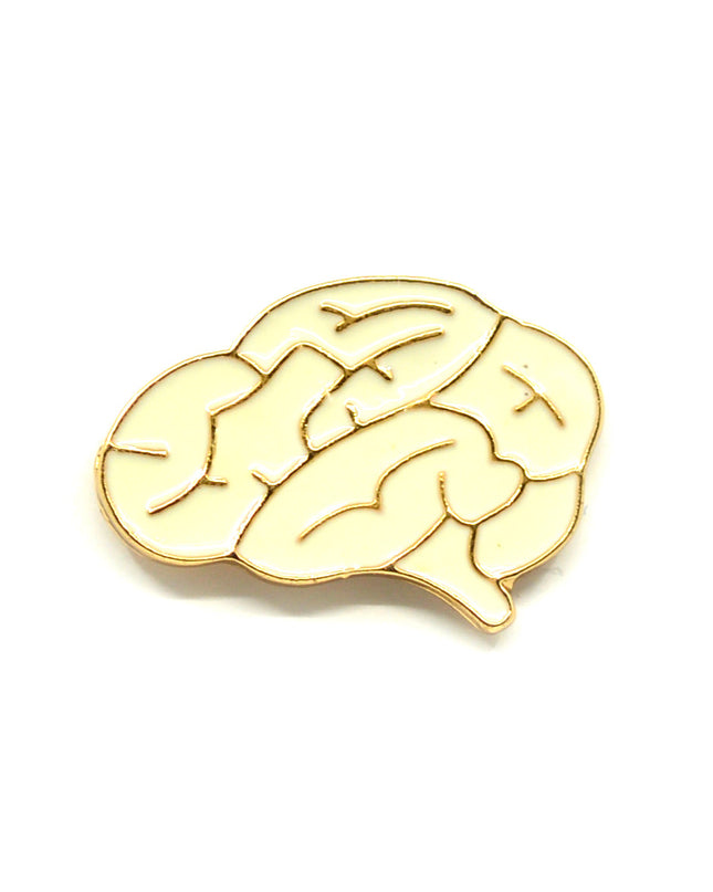 White Brain Pin