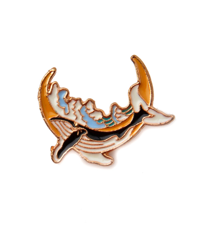 Whale with Moon Pin