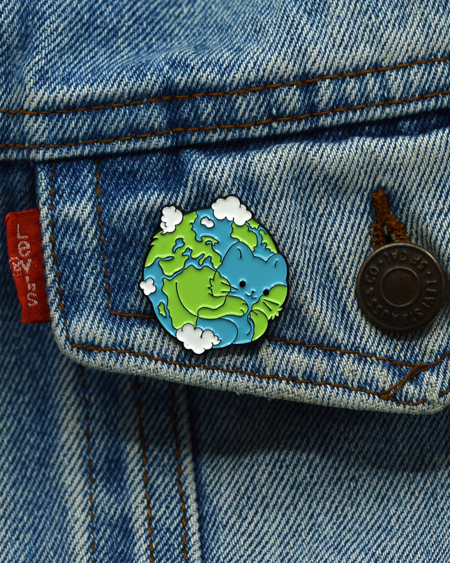 Cat Earth Pin