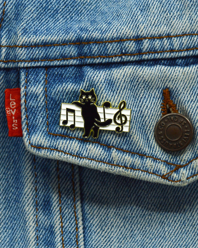 Cat Sheet Music Pin Halloween Costume Accessory